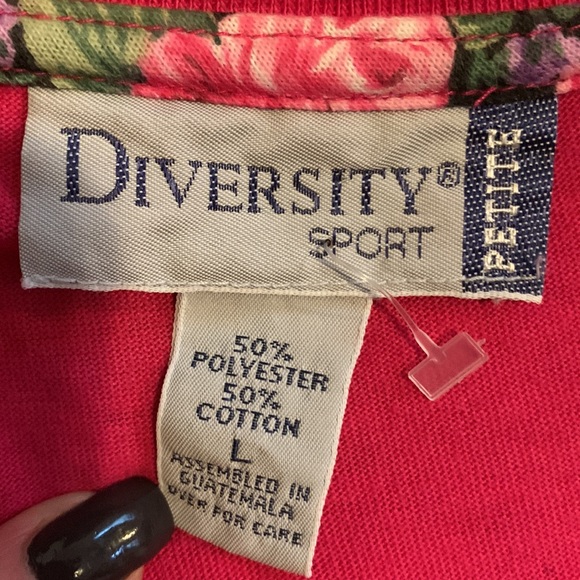 Fuchsia Top with Floral Embroidery by Diversity Sport - Picture 4 of 6